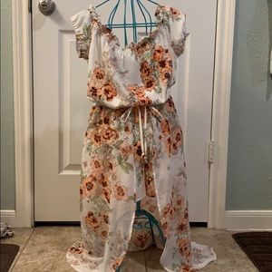 Bebop Brand Floral Romper with Train